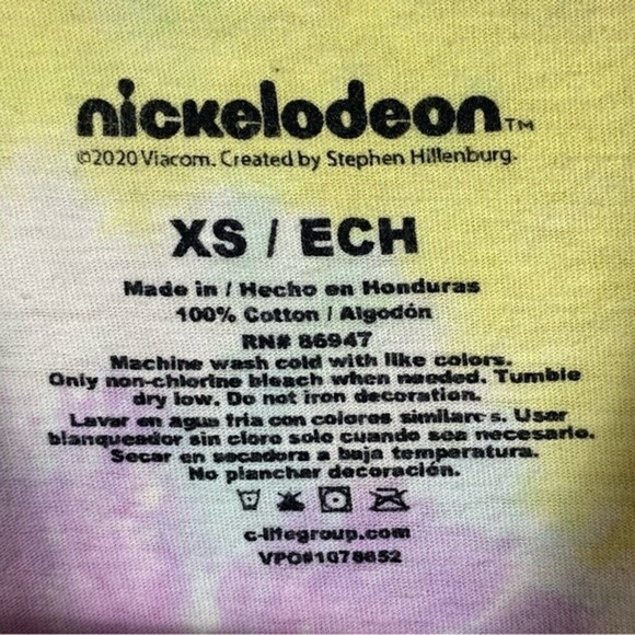 Nickelodeon SpongeBob SquarePants Sorry Not Sorry T-Shirt Adult XS Colorful - Picture 8 of 8